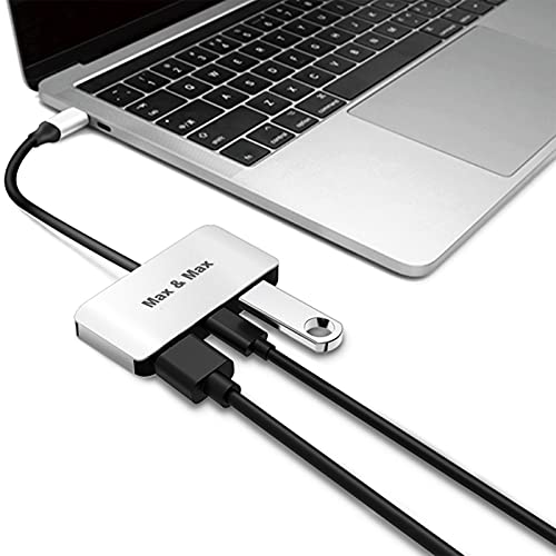 Max & Max 3 in 1 USB Type-C Hub مع HDMI 4k يدعم نقل USB 3.0 بمعدل يصل إلى 10 جيجابت في الثانية ، يمكنه توصيل قرص UM ومحرك الأقراص الثابتة والماوس ولوحة المفاتيح والهاتف ، متوافق مع Mac و Chrome و Windows OS - رمادي Max & Max 3 in 1 USB Type-C Hub مع HDMI 4k يدعم نقل USB 3.0 بمعدل يصل إلى 10 جيجابت في الثانية ، يمكنه توصيل قرص UM ومحرك الأقراص الثابتة والماوس ولوحة المفاتيح والهاتف ، متوافق مع Mac و Chrome و Windows OS - رمادي
